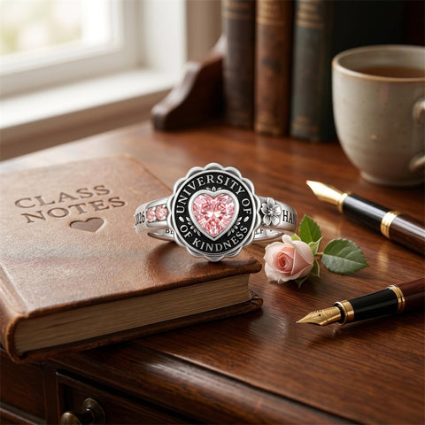 Sterling Silver Birthstone Graduation Class Ring for Women