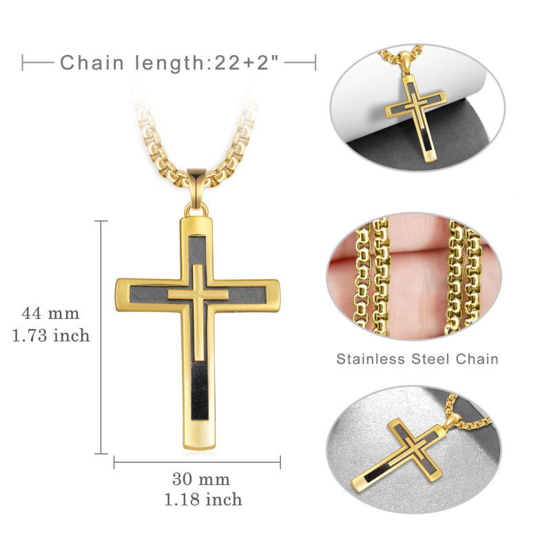 14K Gold Plated  Cross Necklace Religious Amulets Jewelry Gifts
