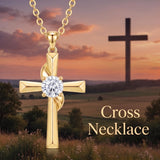 10K 14K 18K Gold Cross Pendant Necklace Religious Jewelry Gifts for Men and Women
