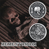 Sterling Silver Memento Mori Stud Earrings for Men