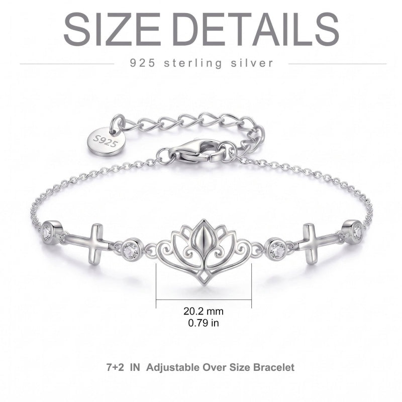 Sterling Silver Dragonfly Butterfly Cardinal Hummingbird Jesus Fish Lotus Daisy Sunflower Rose Faith Cross Bracelet