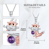 Dragon Necklace 925 Sterling Silver Cute Animal Pendant Necklace Animal Jewelry Gifts for Women