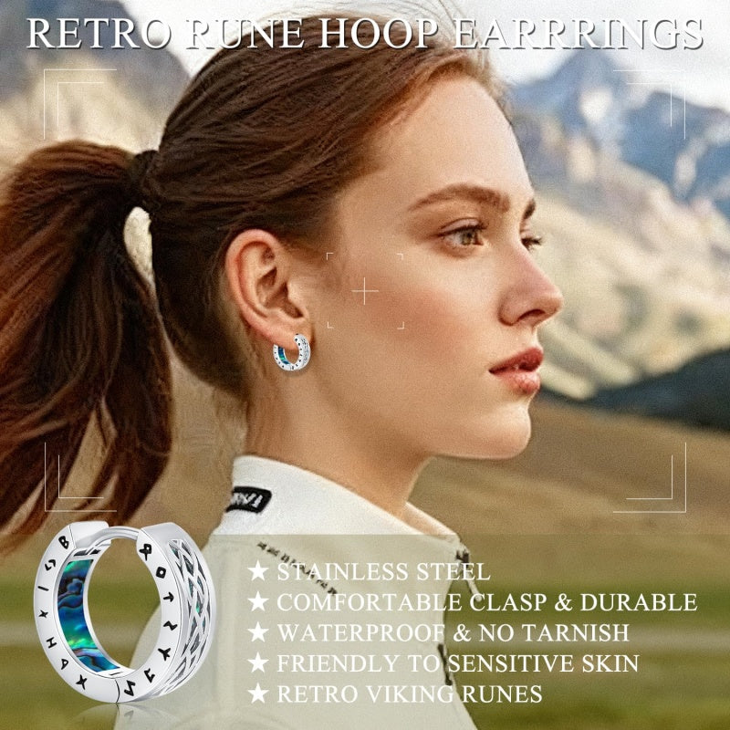 14K Gold Plated  Viking Hoop Earrings