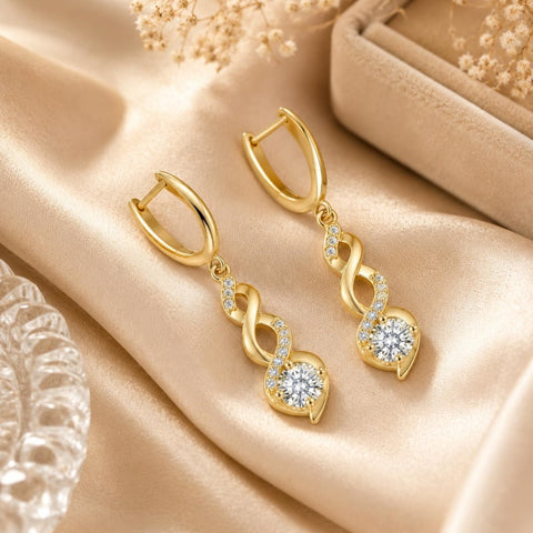 14K Gold Plated Dangle Drop Earrings for Women
