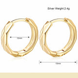 14K Gold Plated Classic Huggie Earrings for Women