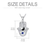 Sterling Silver Hamsa Tree of Life Viking Lion Butterfly Evil Eye Yin Yang Eye of Horus Pendant Necklace
