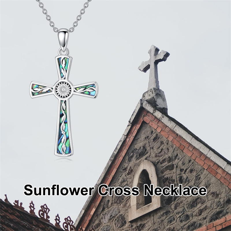 Sterling Silver Abalone Shell Dragonfly Plumeria Rose Sunflower Pendant Necklace