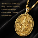 Patron Saint Medal Gold Plated Catholic Pendant Christian Religious Necklace Amulet Jewelry