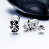 Silver Skull Earrings Stud Earrings