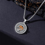 Sterling Silver Tiger Eye Eagle Lion Pendant Necklace for Men