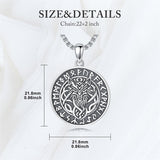 Sterling Silver Viking Raven Bear Odin Wolf Pendant Necklace for Men