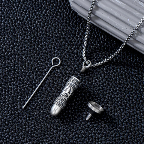 Sterling Silver Bear Lion Eagle Compass Tree of Life Bullet Urn Necklaces for Ashes