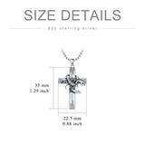 Sterling Silver Scorpion Cross Pendant Necklace for Men