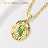Patron Saint Medals Protection  14K Gold Plated Necklace for Men