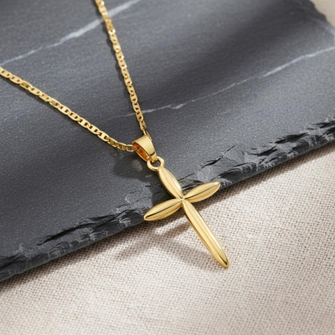 14K Gold Plated Cross Infinity  Pendant Necklace  for Women