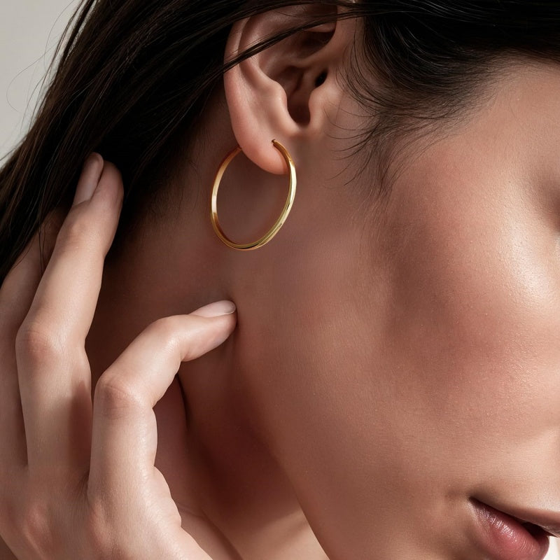 14K Gold Plated  Hoop Earrings for Women