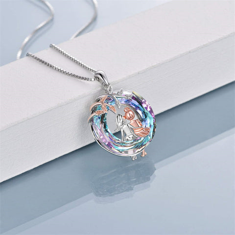 Sterling Silver Crystal Sisters Pendant Necklace