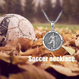 Baseball/Basketball/Soccer Necklace for Men Sport Lovers Fans 925 Silver Never Give Up Sports Necklace Sports Gift for Birthday Christmas