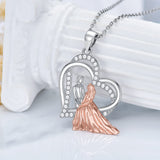 S925 Sterling Silver Father Mother Necklace I Love You Forever Jewelry