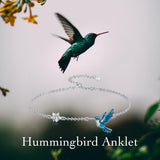 Sterling Silver Hummingbird Layered Anklet