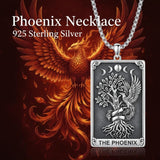 Sterling Silver Tarot Card Pendant  Necklace for Men Gothic Amulet Jewelry
