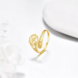 14k Gold Adjuatable Spoon Dragonfly/Butterfly/Hummingbird Ring Jewelry Gifts for Women