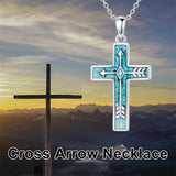 Sterling Silver Cross Pendant Necklace for Women Southwestern Cross Jewelry Gifts