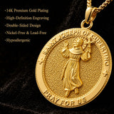 Patron Saint Medal Gold Plated Catholic Pendant Christian Religious Necklace Amulet Jewelry