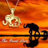 14K Yellow Gold Elephant Pendant Necklace