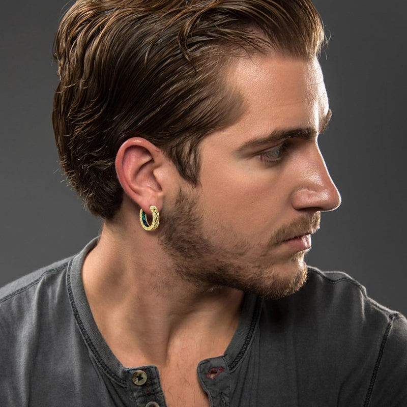14K Gold Plated  Viking Hoop Earrings