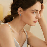 Sterling Silver Black Onyx Tree of Life Ankh Cross Skull Valknu Viking Stud Earrings