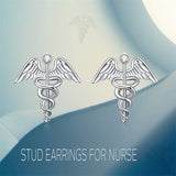 925 Sterling Silver Medical Symbol Studs Earrings Graduation Jewelry Gifts for  Nurse Doctor RN Student