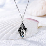 925 Sterling Silver Egyptian Cat Pendant Necklace