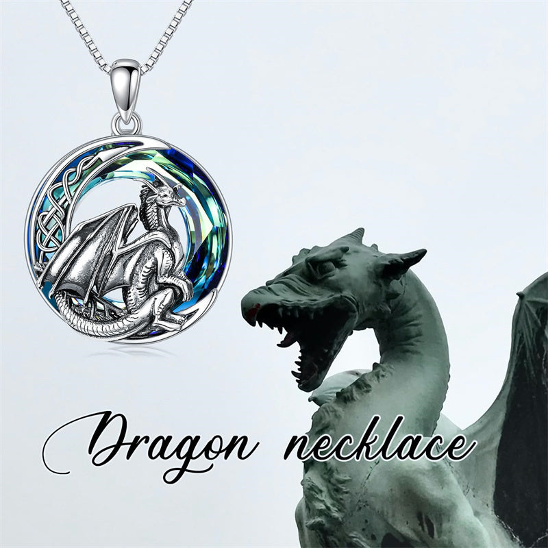 Sterling Silver Dragon Eagle Lion Tiger Wolf Pendant Necklace
