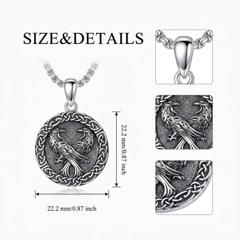 Sterling Silver Peace Sign Coexist Peace Symbol Pirate Tree of Life Thor's Hammer Wolf Raven Viking Series Necklace