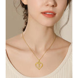 Heart Initial A-Z Pendant Necklace for 14K Gold Plated Women Initials Jewelry Gifts