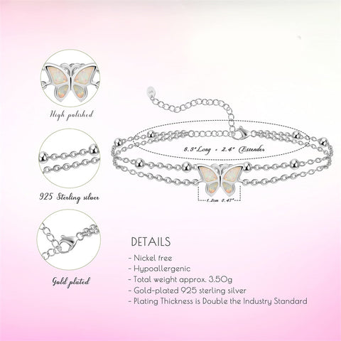 Sterling Silver Multi-layered Animal Anklet