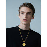 14K Gold Plated Saint Medal Christian  Pendant Necklace for Men