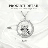 Sterling Silver Cubic Zirconia Raccoon Cat Dog Corgi Otter Highland Cow Pendant Necklace Gift for Birthday Christmas