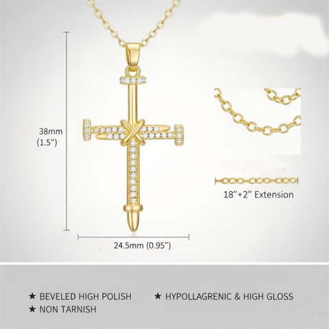 14K Gold Plated Cross Infinity  Pendant Necklace  for Women