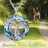 Sterling Silver Crystal Tree of Life Family Pendant Necklace for 1 to 5 Children