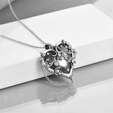 Witches Heart Pendant Necklace 925 Sterling Silver Gothic Jewelry Goth Halloween Gifts for Women