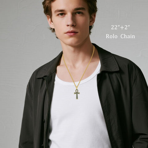 14K Gold Plated Cross Pendant Necklace Protection Jewelry Religious Gift