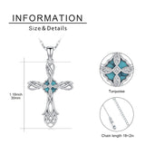 14K Gold Plated Turquoise Cross Pendant Necklace Western Jewelry for Women