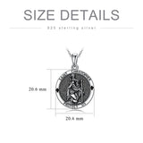 Sterling Silver Amulet Medal  St Sebastian Saint Christopher Viking Deer Pendant Necklace