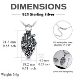 Urn Necklaces for Ashes 925 Sterling Silver Heart Skeleton Birthstone Necklace Cremation Jewelry Memorial Gifts for Women Men Mom