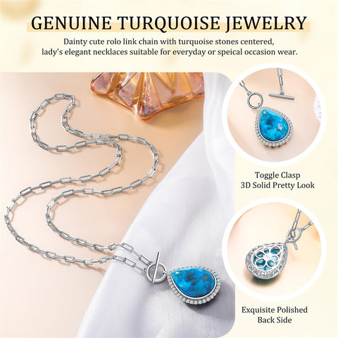 Sterling SilverTurquoise Red Coral Lapis Lazuli Malachite Paperclip Chain Necklace