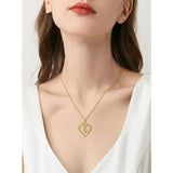 Heart Initial A-Z Pendant Necklace for 14K Gold Plated Women Initials Jewelry Gifts
