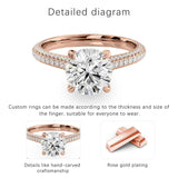 Sterling Silver 10K 14K 18K Gold Personalized Engraved 1-3 Carat Round Moissanite   Anniversary  Engagement Ring