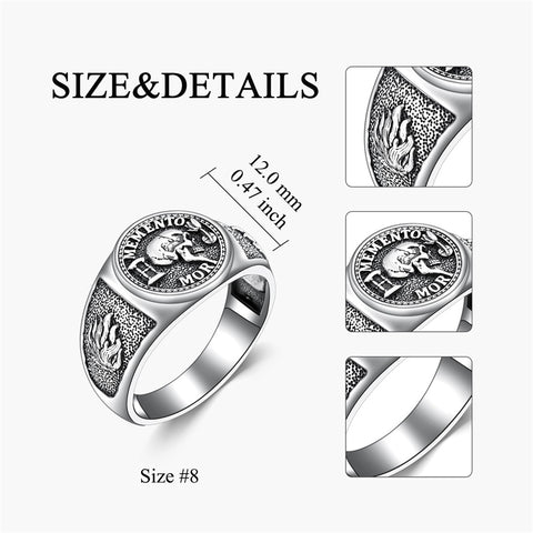 Sterling Silver Gothic Skull  Momento Mori Memento Mori Signet Ring